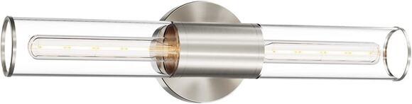 Unbranded Other - 2-Light Brushed Nickel Bathroom Vanity Light with Clear Glass Shades